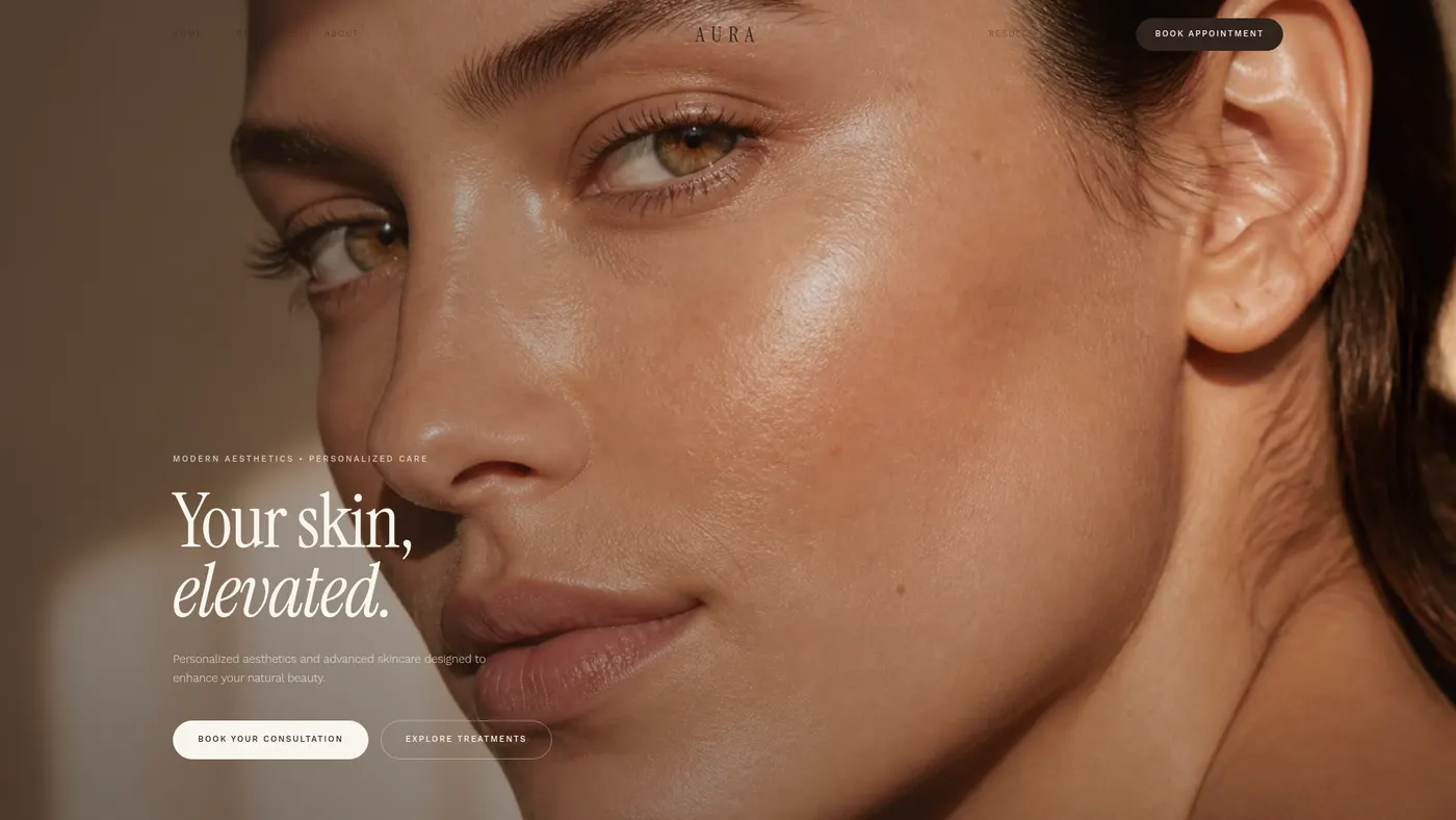 Aura Aesthetics website